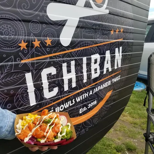 Delicious donburi bowls close-up