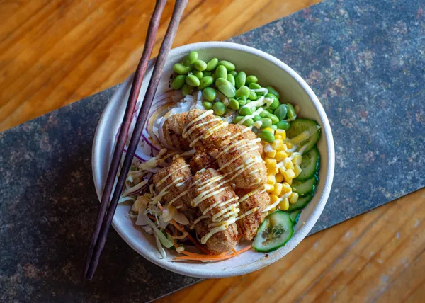 Poke bowl with fresh ingredients