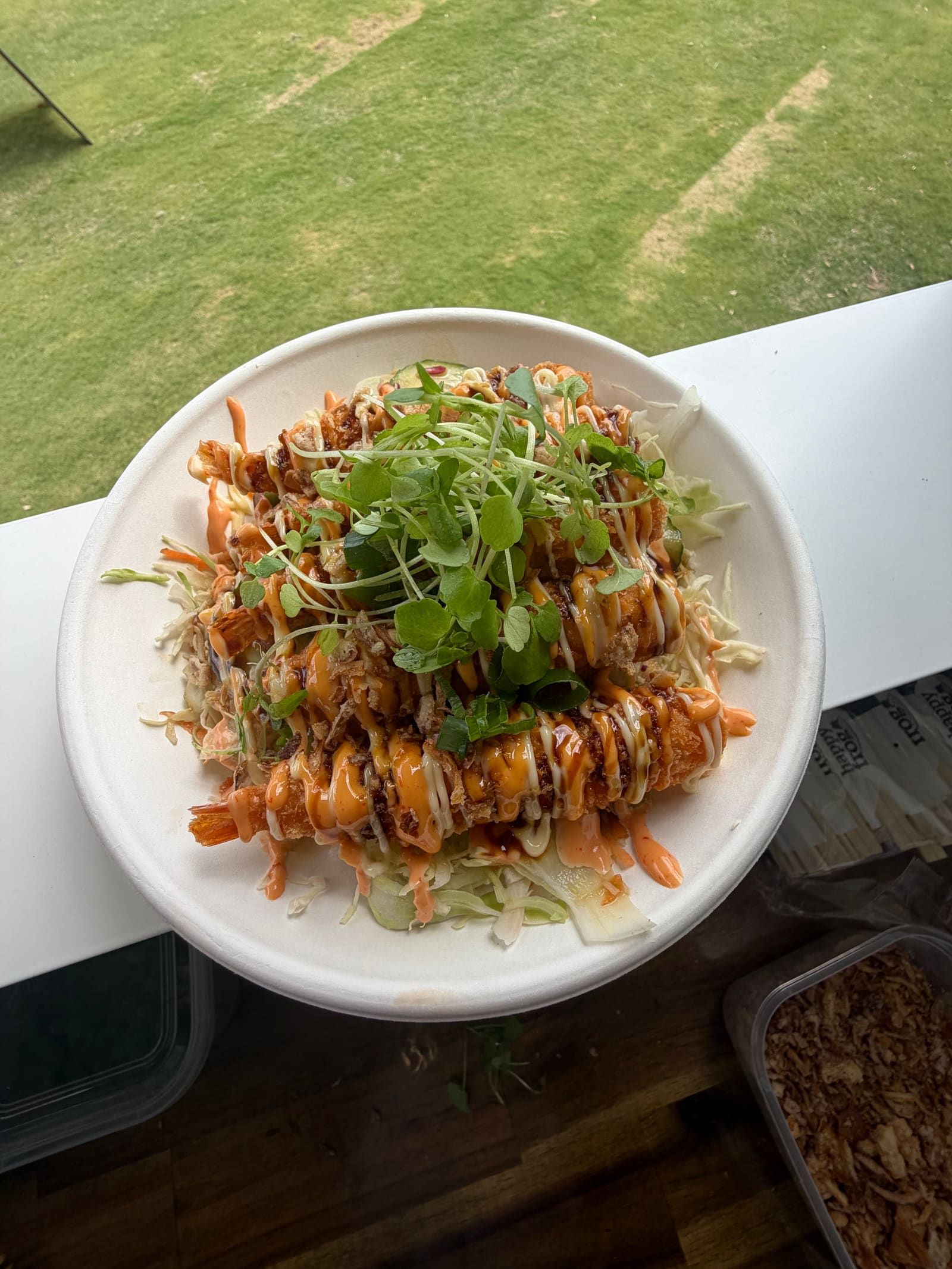 Crispy prawns bowl